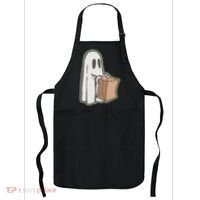 Funny Halloween Ghost with Candy Bag Apron thumb 0