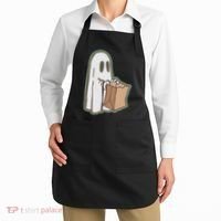 Funny Halloween Ghost with Candy Bag Apron thumb 2