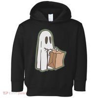 Funny Halloween Ghost with Candy Bag Toddler Hoodie thumb 0