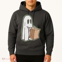 Funny Halloween Ghost with Candy Bag Hoodie thumb 2