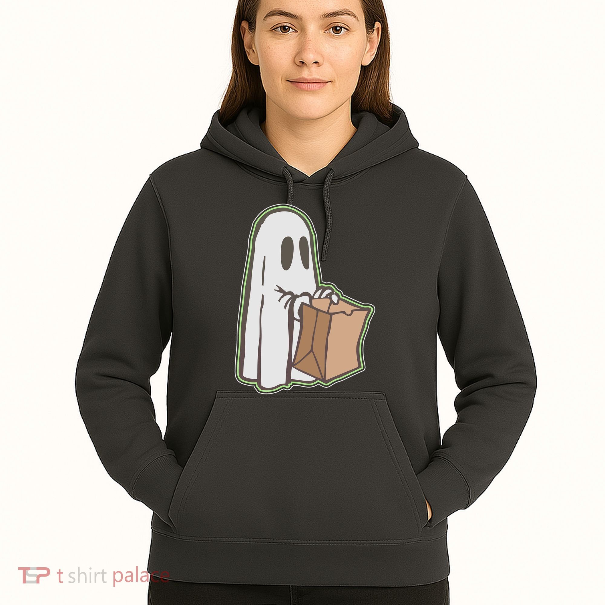 Funny Halloween Ghost with Candy Bag Hoodie