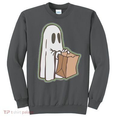 Funny Halloween Ghost with Candy Bag Sweatshirt