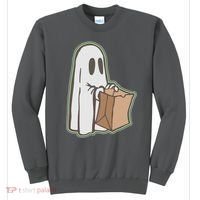 Funny Halloween Ghost with Candy Bag Sweatshirt thumb 0