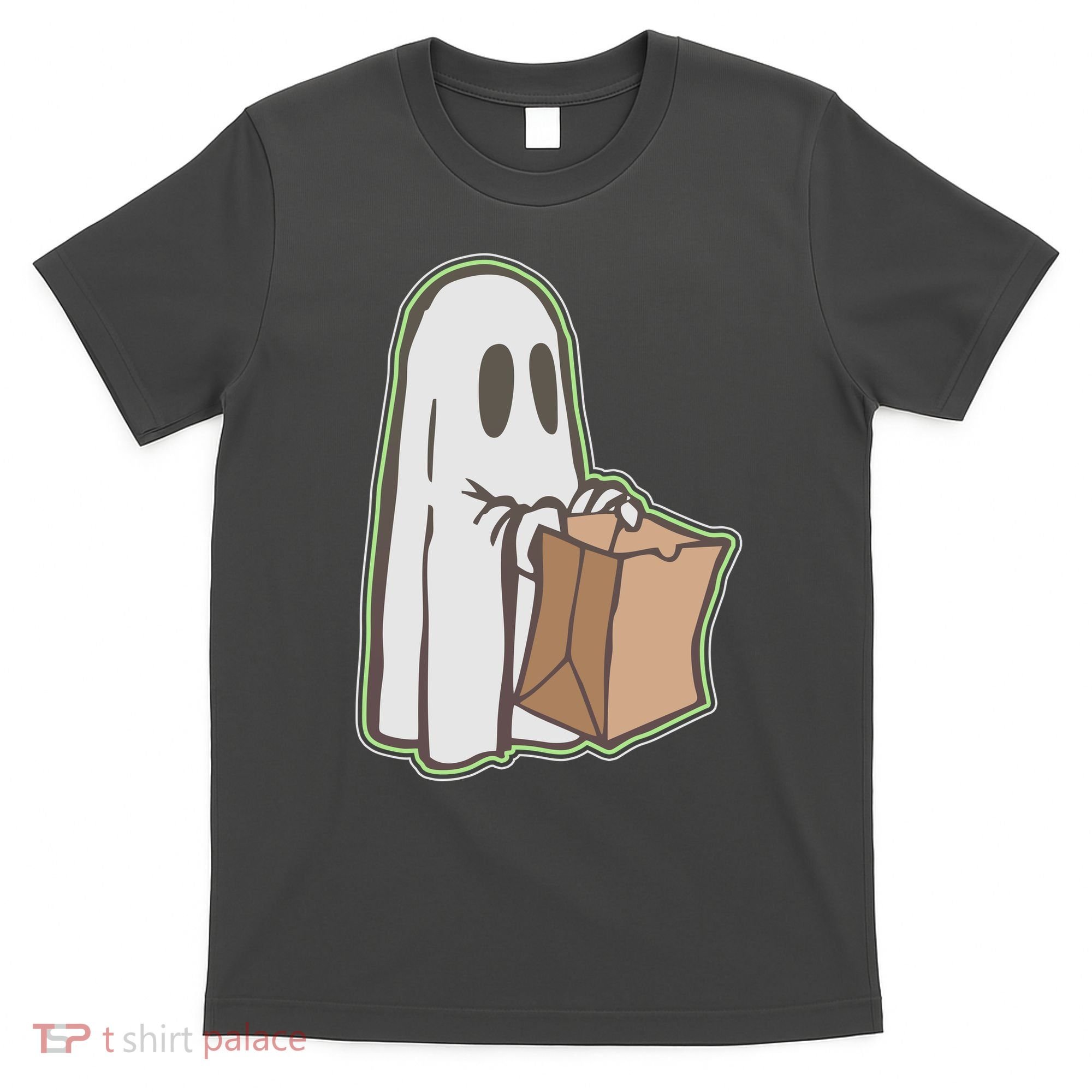 Funny Halloween Ghost with Candy Bag T-Shirt
