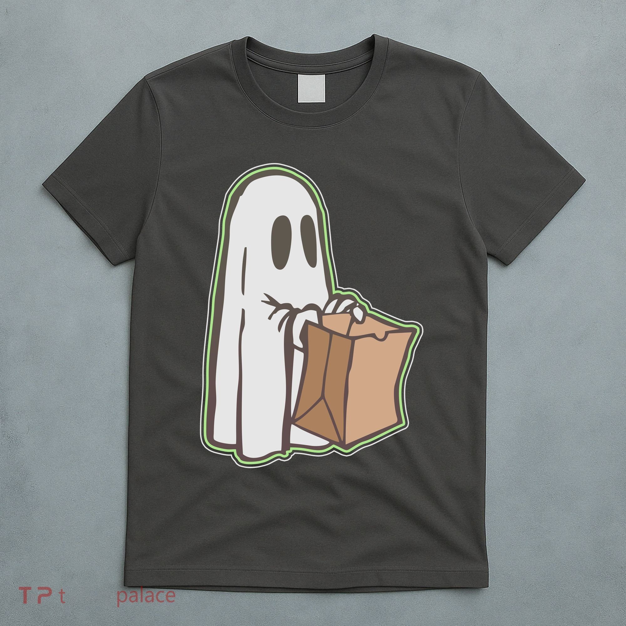 Funny Halloween Ghost with Candy Bag T-Shirt