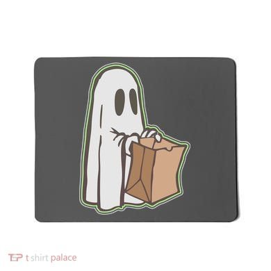 Funny Halloween Ghost with Candy Bag Mousepad