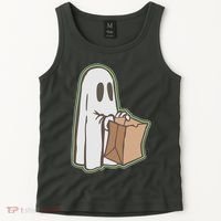 Funny Halloween Ghost with Candy Bag Tank Top thumb 2