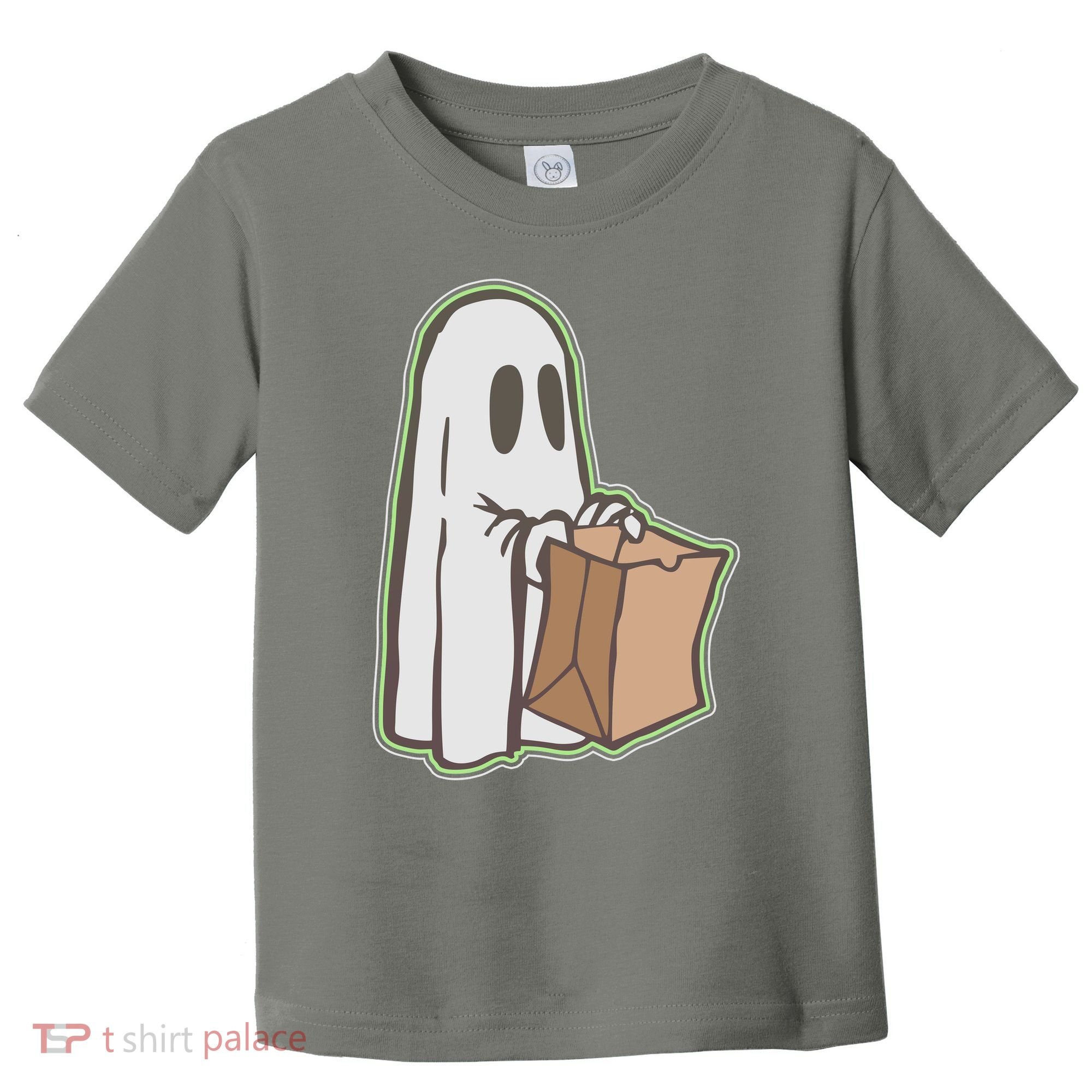 Funny Halloween Ghost with Candy Bag Toddler T-Shirt