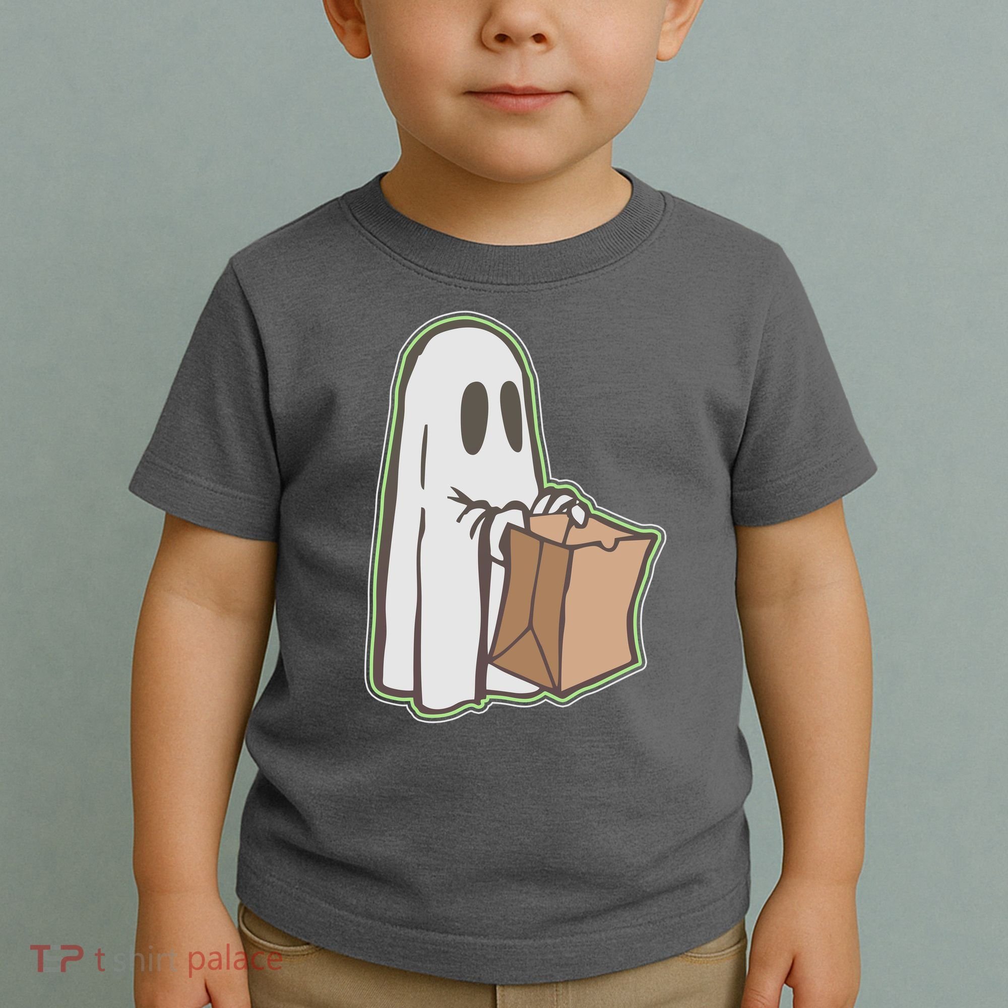 Funny Halloween Ghost with Candy Bag Toddler T-Shirt