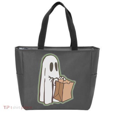 Funny Halloween Ghost with Candy Bag Tote Bag