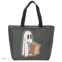 Funny Halloween Ghost with Candy Bag Tote Bag thumb 0