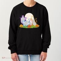 Funny Halloween Ghost Cats Women's Sweatshirt thumb 0