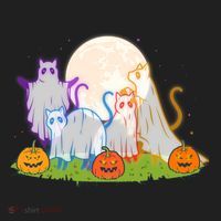 Funny Halloween Ghost Cats Women's Sweatshirt thumb 2