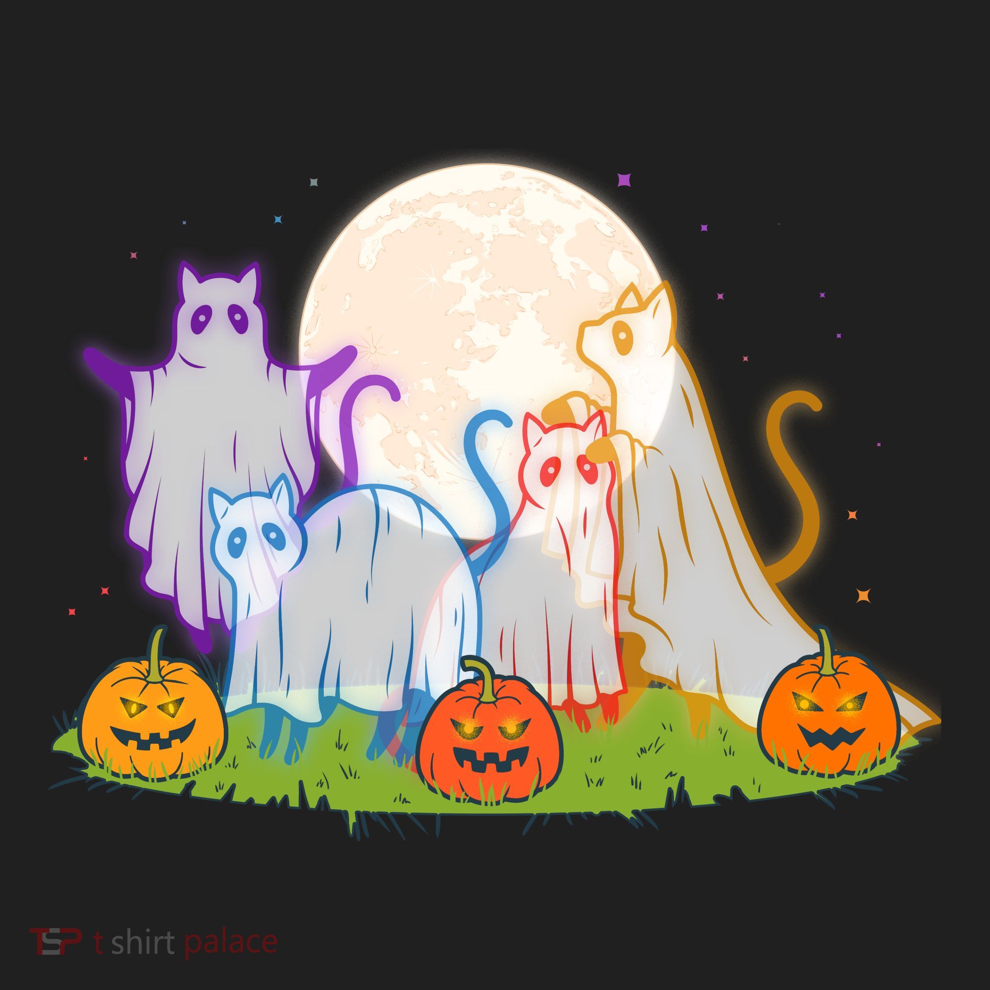 Funny Halloween Ghost Cats Women's Sweatshirt