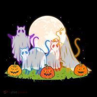 Funny Halloween Ghost Cats Coaster thumb 2