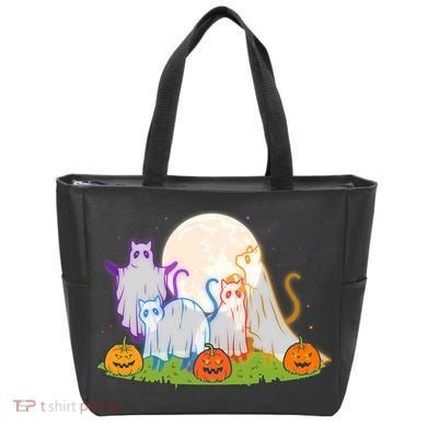 Funny Halloween Ghost Cats Tote Bag