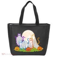 Funny Halloween Ghost Cats Tote Bag thumb 0