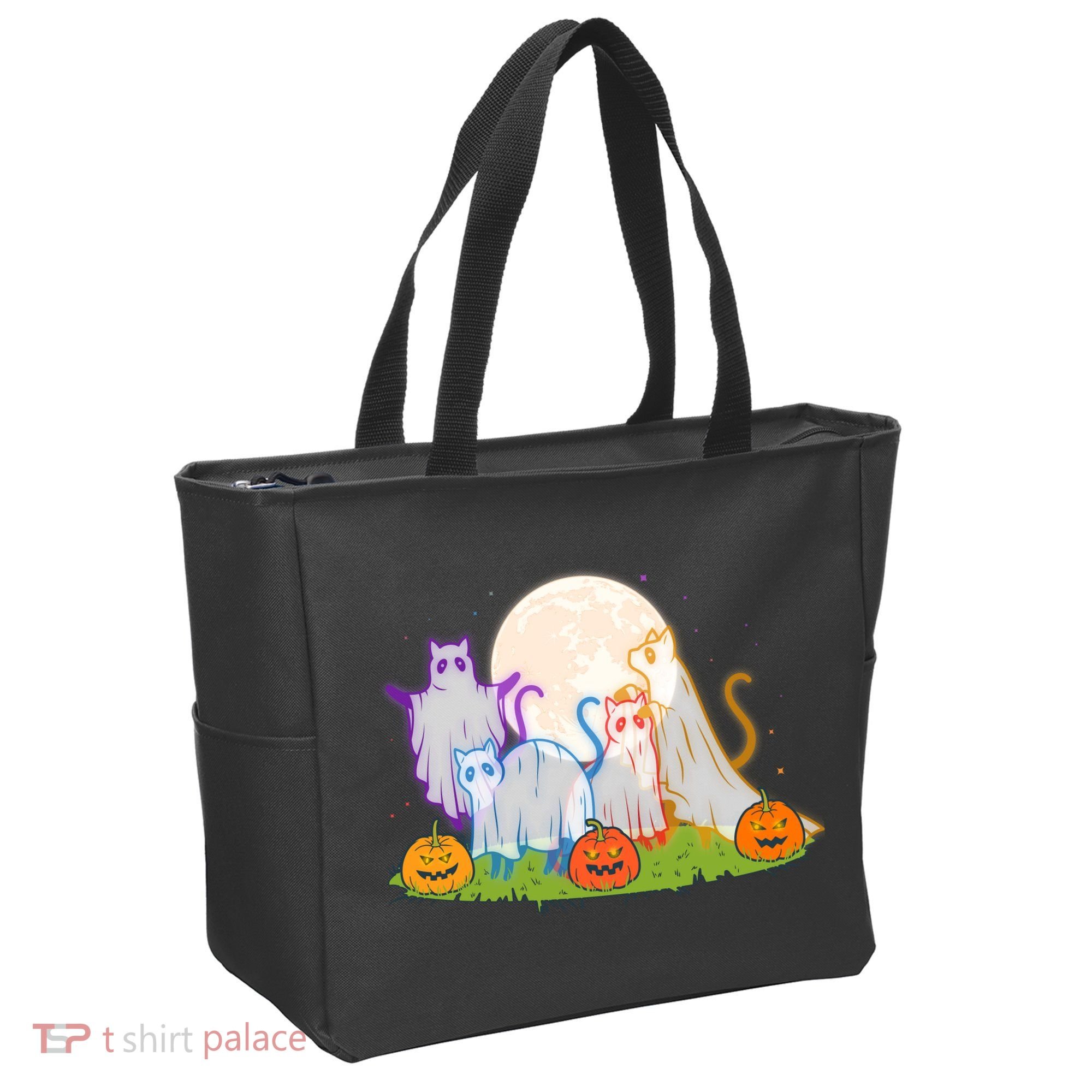 Funny Halloween Ghost Cats Tote Bag