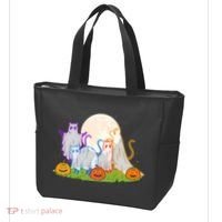 Funny Halloween Ghost Cats Tote Bag thumb 3