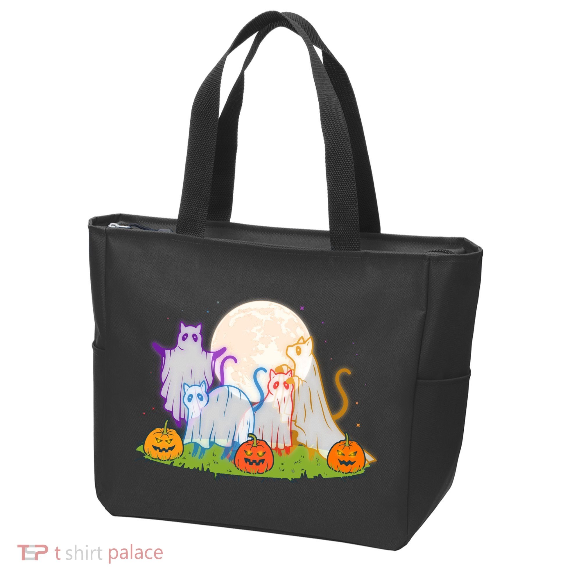 Funny Halloween Ghost Cats Tote Bag