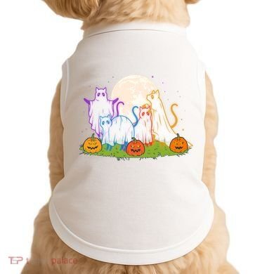 Funny Halloween Ghost Cats Doggie Tank