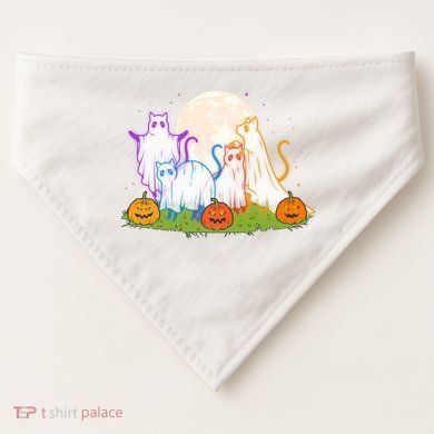 Funny Halloween Ghost Cats USA-Made Doggie Bandana