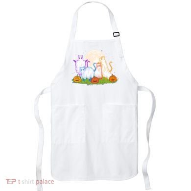 Funny Halloween Ghost Cats Apron