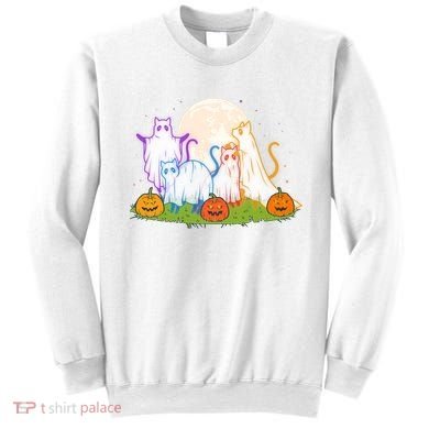 Funny Halloween Ghost Cats Sweatshirt