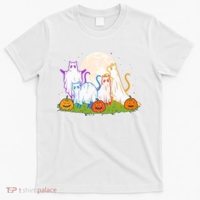 Funny Halloween Ghost Cats T-Shirt