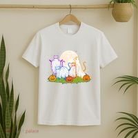 Funny Halloween Ghost Cats T-Shirt thumb 2