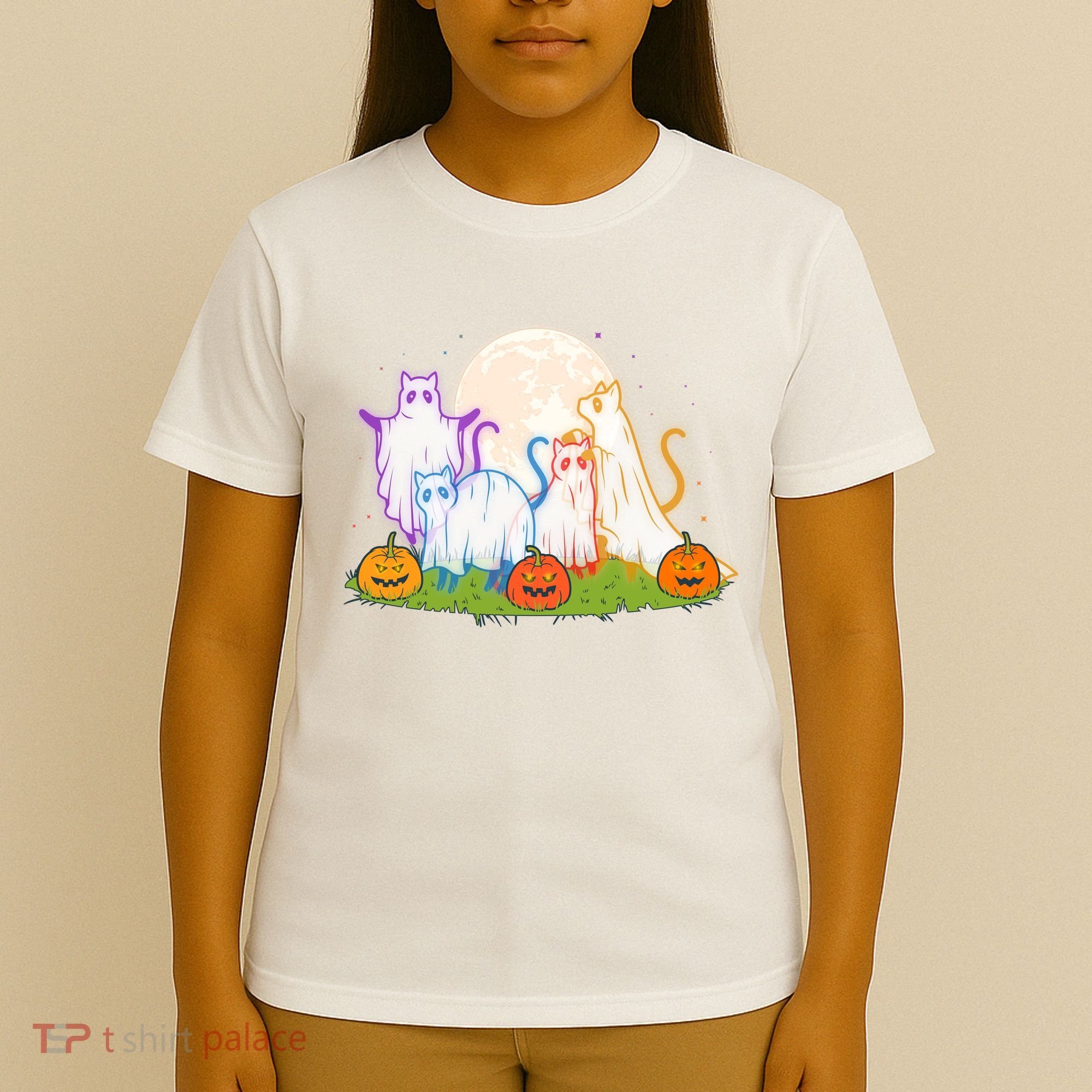 Funny Halloween Ghost Cats T-Shirt
