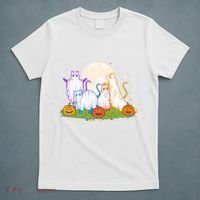 Funny Halloween Ghost Cats T-Shirt thumb 5