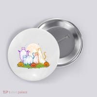 Funny Halloween Ghost Cats Button thumb 0