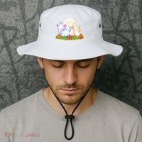 Funny Halloween Ghost Cats Bucket Hat thumb 2