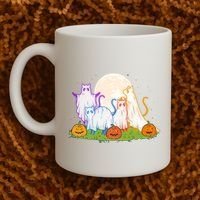 Funny Halloween Ghost Cats Coffee Mug thumb 2