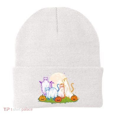 Funny Halloween Ghost Cats Beanie