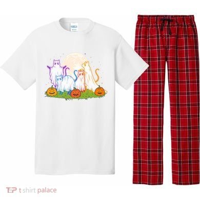 Funny Halloween Ghost Cats Pajama Set