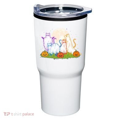 Funny Halloween Ghost Cats Tumbler