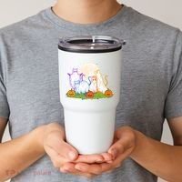 Funny Halloween Ghost Cats Tumbler thumb 2