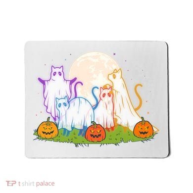 Funny Halloween Ghost Cats Mousepad