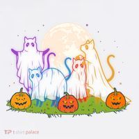Funny Halloween Ghost Cats Mousepad thumb 1