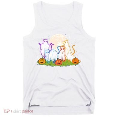 Funny Halloween Ghost Cats Tank Top