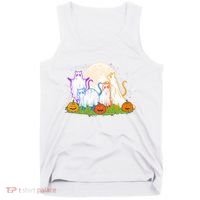 Funny Halloween Ghost Cats Tank Top thumb 0