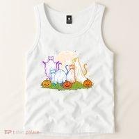 Funny Halloween Ghost Cats Tank Top thumb 2