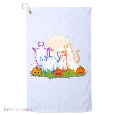 Funny Halloween Ghost Cats Golf Towel