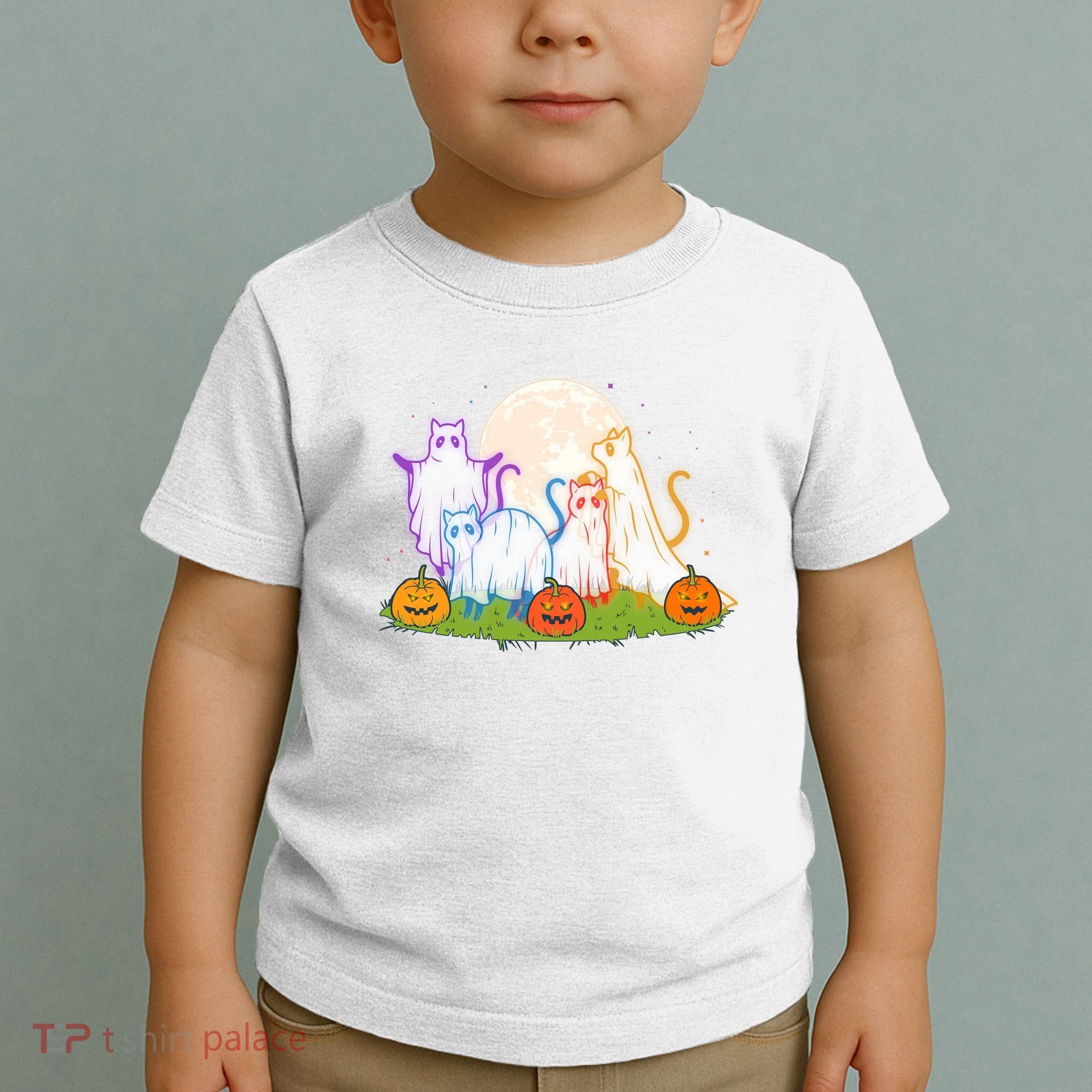 Funny Halloween Ghost Cats Toddler T-Shirt