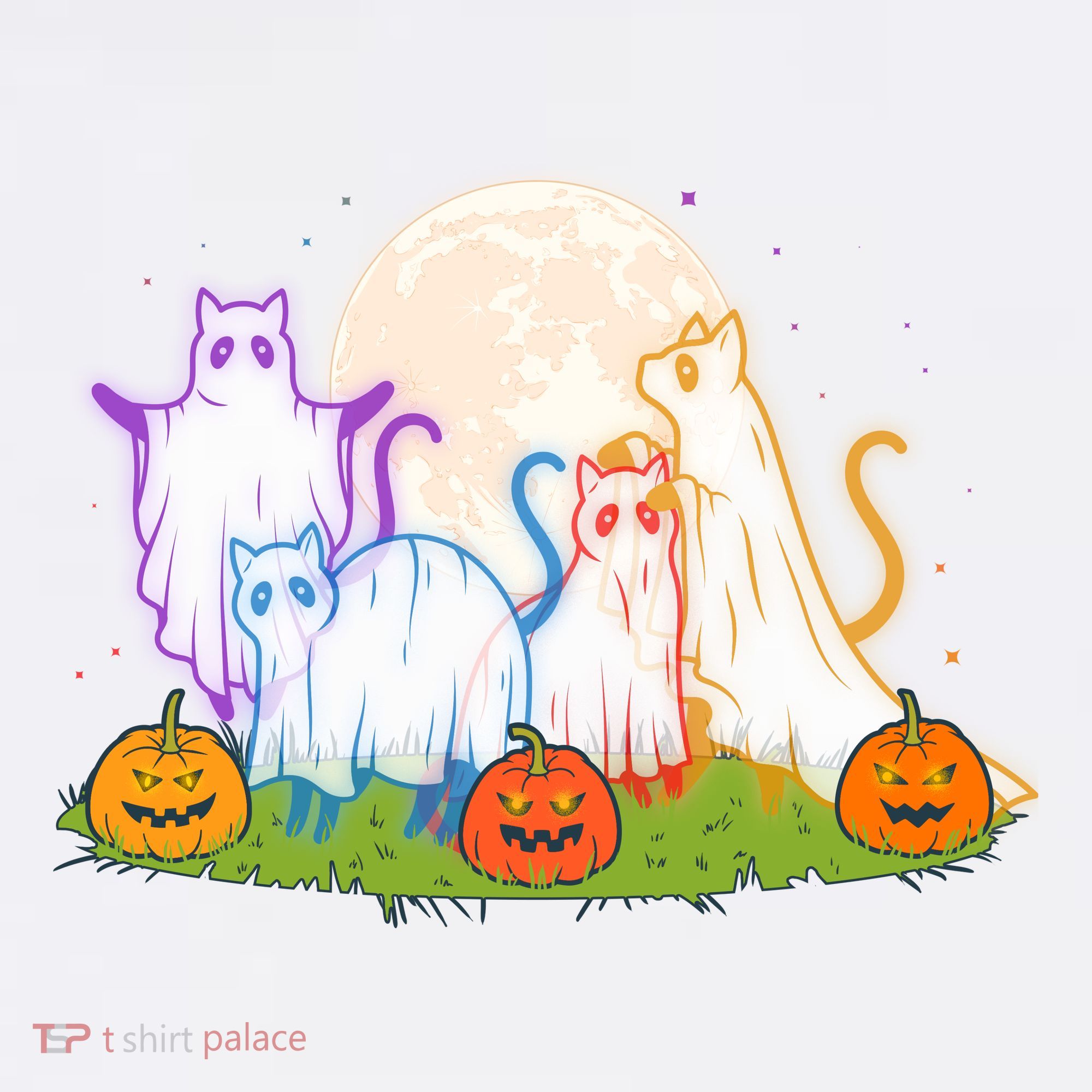 Funny Halloween Ghost Cats Toddler T-Shirt