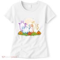 Funny Halloween Ghost Cats Women's T-Shirt thumb 0
