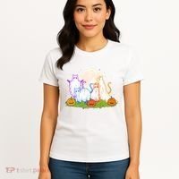 Funny Halloween Ghost Cats Women's T-Shirt thumb 4
