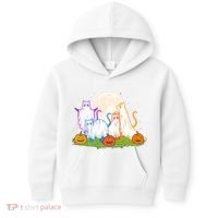 Funny Halloween Ghost Cats Kids Hoodie thumb 0